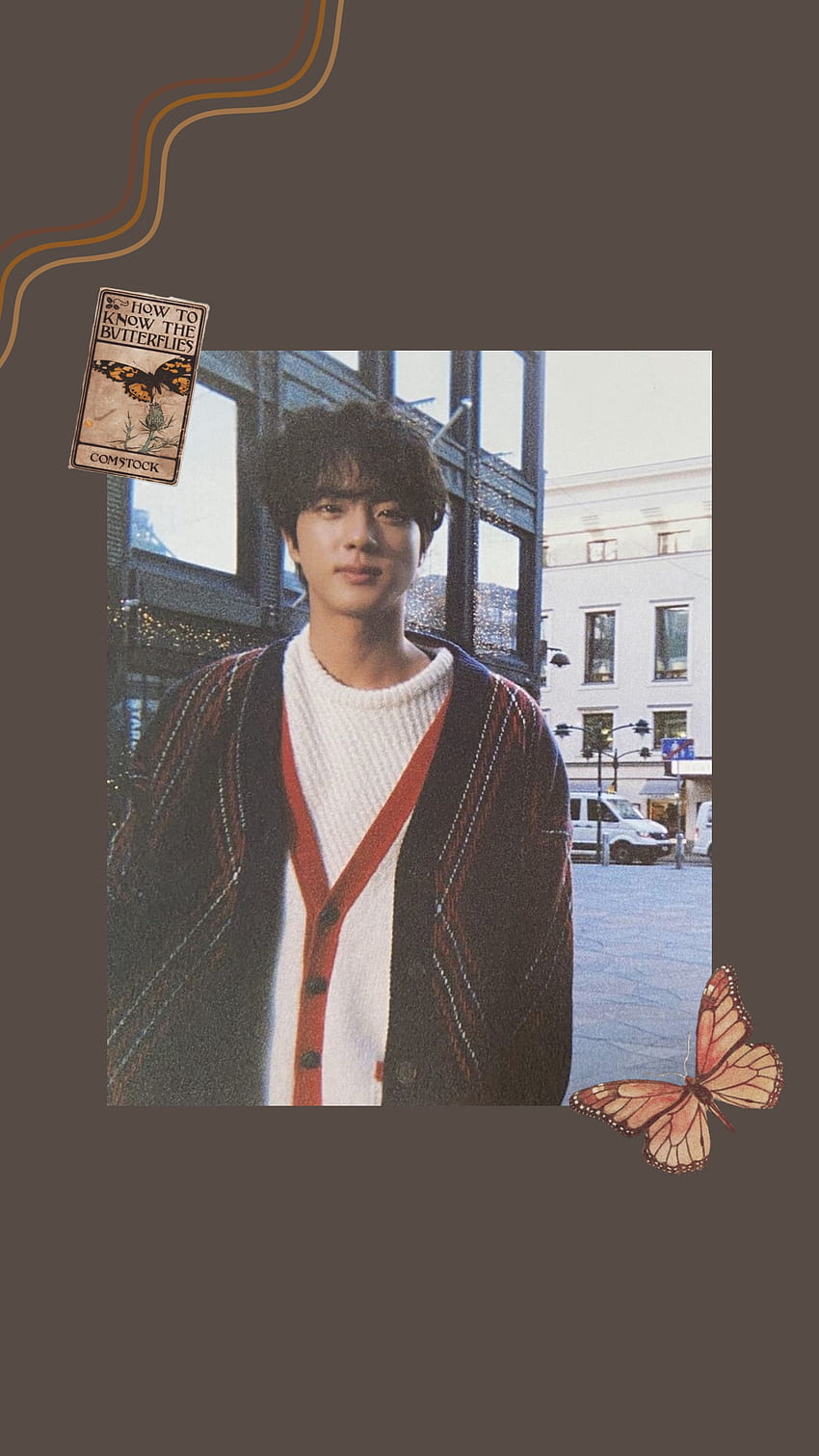 Jin esthétique, bts, mode de rue, kimseokjin, marron Fond d'écran de téléphone HD