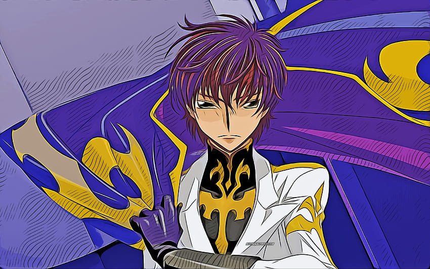 Lelouch Lamperouge Suzaku Kururugi Anime Zero Character, Anime, purple,  manga png