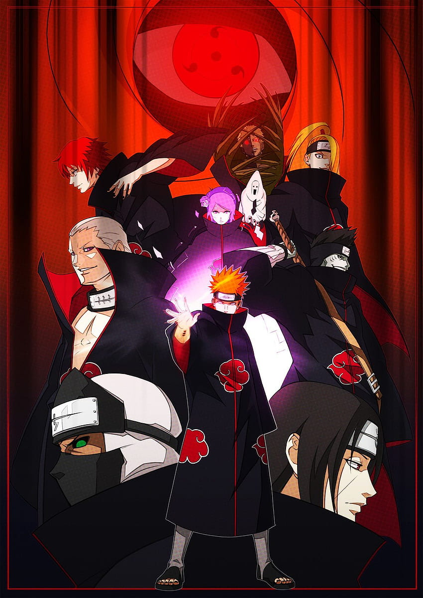 Download Colored Akatsuki Ninjas Phone Screen Wallpaper  Wallpaperscom