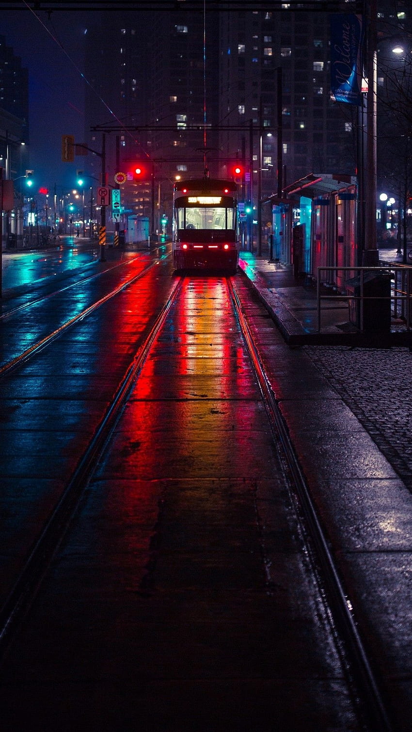 Strada piovosa!!. Città, Paesaggio urbano, Città notturna Sfondo del telefono HD