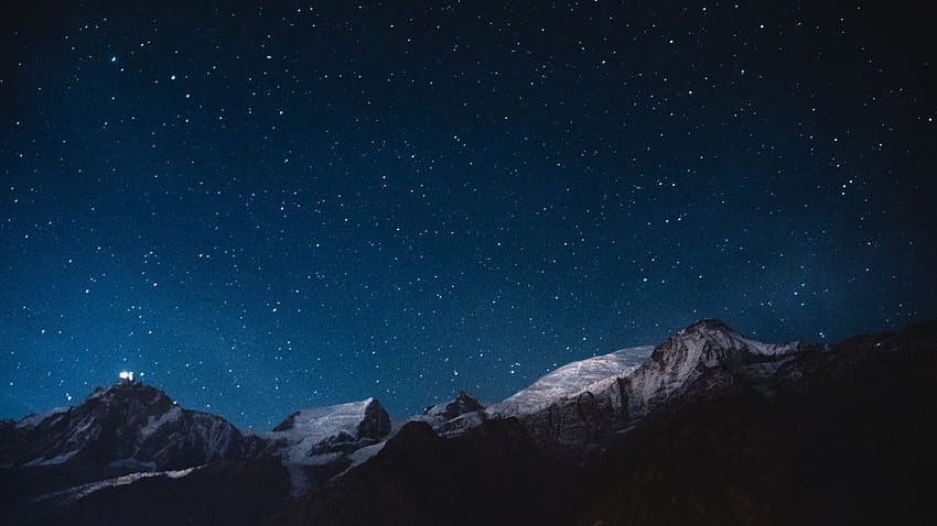 gece, dağlar, yıldızlar, doğa, gökyüzü, tablet, dizüstü bilgisayar, , arka plan, 3556, 1366X768 Gece HD duvar kağıdı