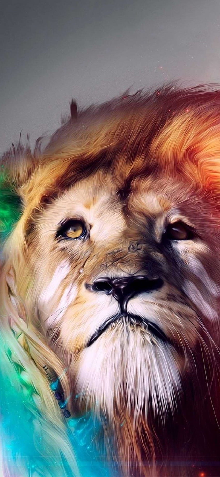 Lion, Artistic, Design, Colorful, Digital HD phone wallpaper