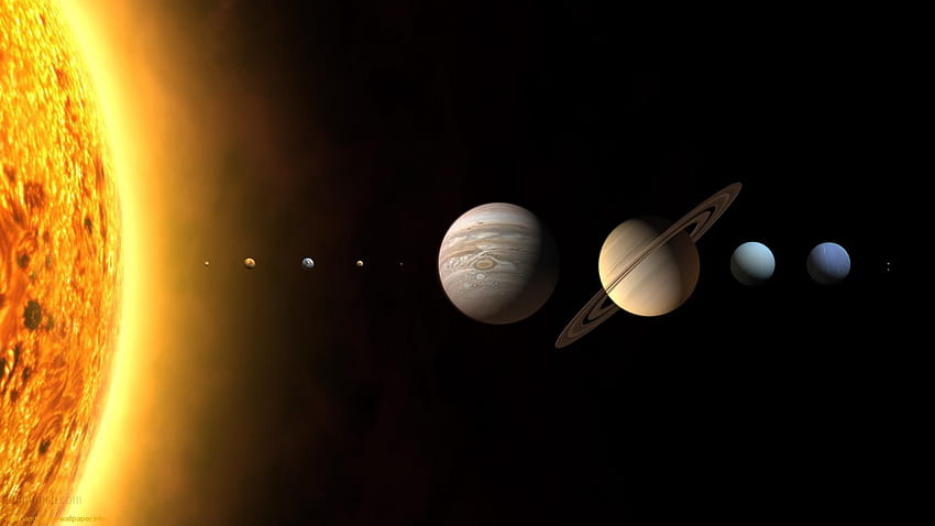 Comparação do tamanho do Sol e dos planetas, planeta real papel de parede HD