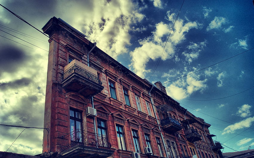 Cities, Sky, Building, Russia, Odessa, English, Russian HD wallpaper