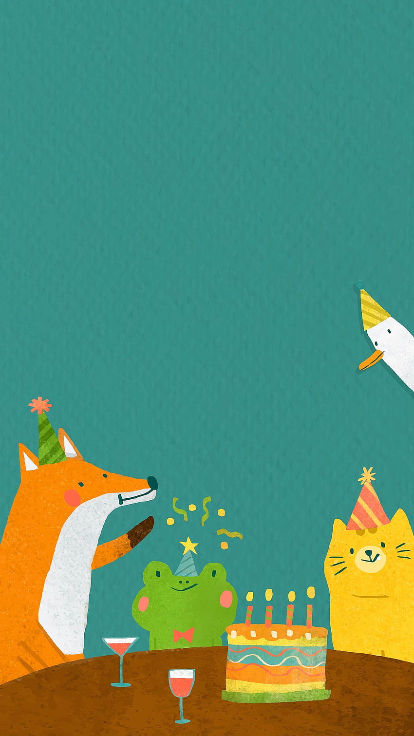 Party animals phone background. Royalty vector, Birtay HD phone