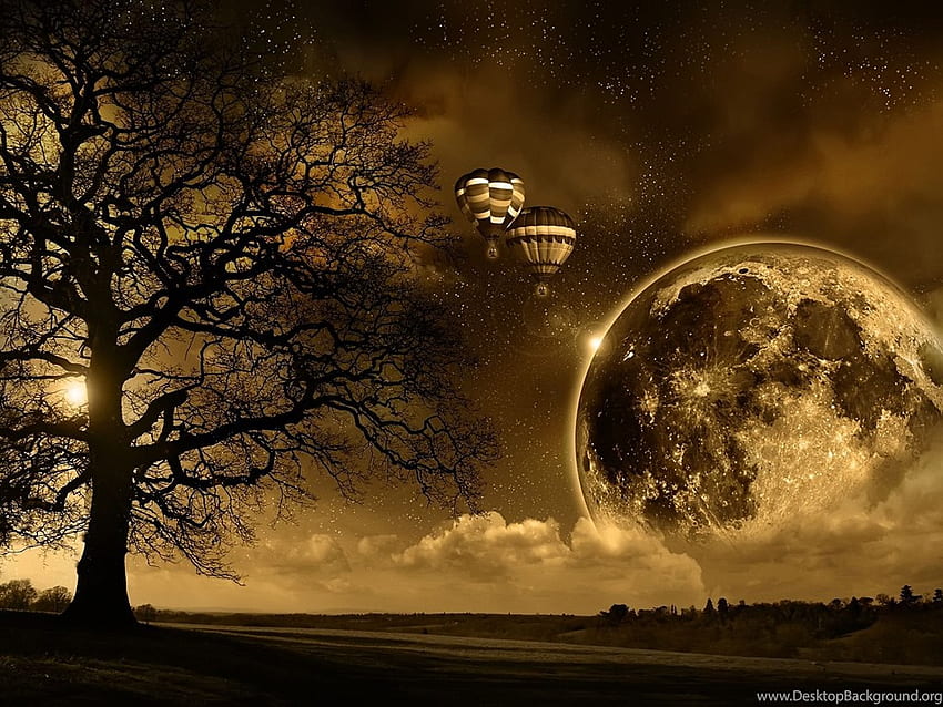 Magischer Mond abstrakt 3D_00428914 Wicca Online Community. Hintergrund, magische Zusammenfassung HD-Hintergrundbild