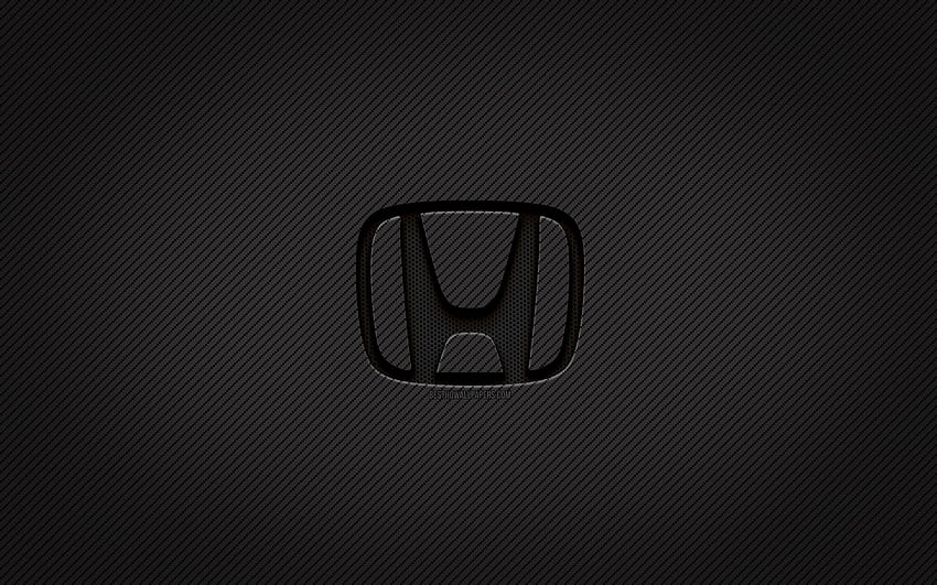 Карбоново лого на Honda, гръндж изкуство, карбонов фон, творчески, черно лого на Honda, марки автомобили, лого на Honda, Honda за с резолюция. Високо качество, емблема на Хонда HD тапет