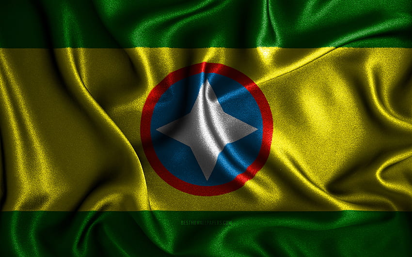 Bucaramanga flag, , silk wavy flags, colombian cities, Day of Bucaramanga, fabric flags, Flag of Bucaramanga, 3D art, Bucaramanga, Cities of Colombia, Bucaramanga 3D flag, Colombia HD wallpaper