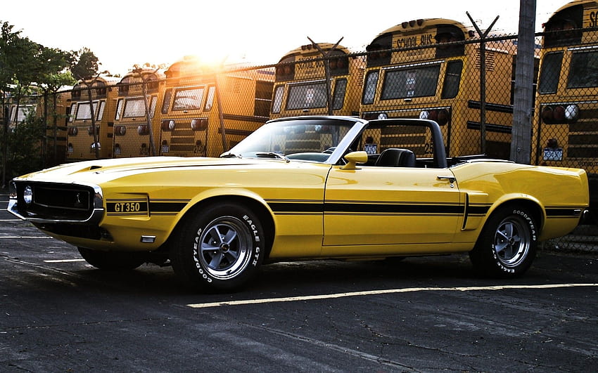- Old Ford Mustang Yellow HD wallpaper