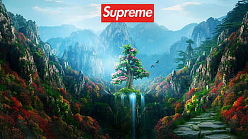 Supreme logo, supreme, nature, landscape HD wallpaper