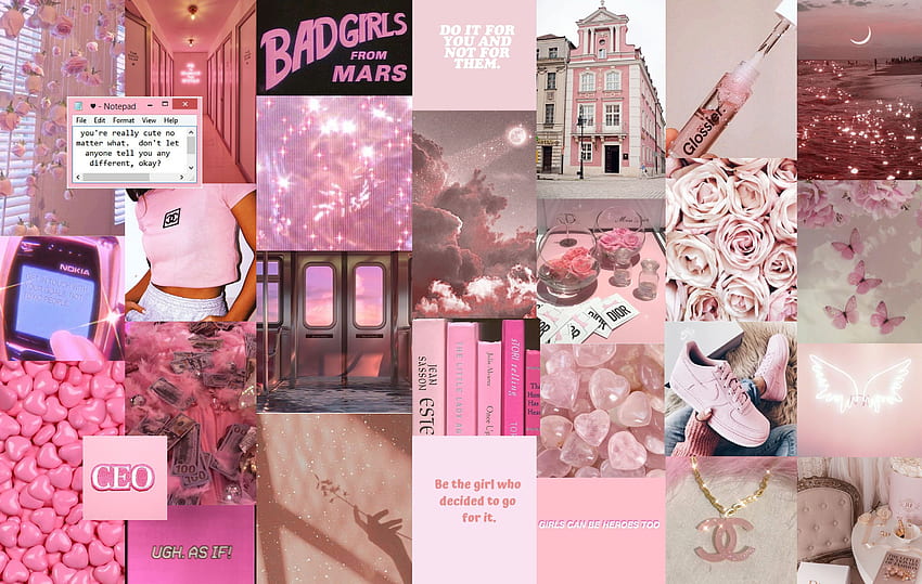 Pink GirlyCore Aesthetic Collage . Pink, Aesthetic collage, Ted baker ...
