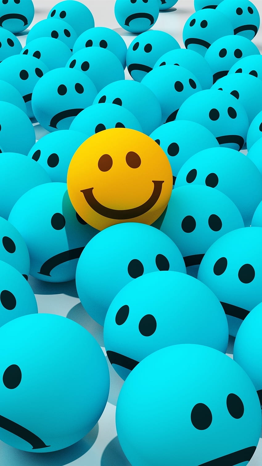 Blue Sadness Face, Yellow Smiley Face, 3D IPhone 8 7 6 6S Plus , Background HD phone wallpaper