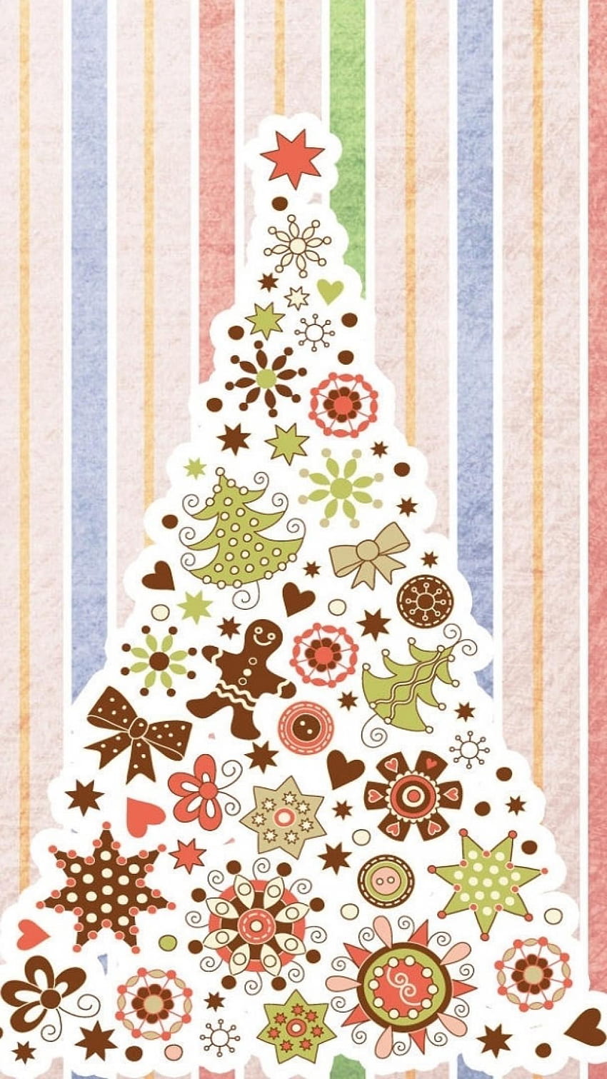 Christmas Tree Pattern Background iPhone 8 HD phone wallpaper