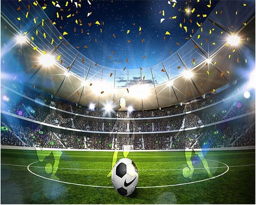 Beibehang แฟชั่นบุคลิกกระดาษในร่ม de parede 3D สนามฟุตบอลขนาดใหญ่ 3D พื้นหลังวาดตกแต่งผนัง . - AliExpress, ฟุตบอลในร่ม วอลล์เปเปอร์ HD