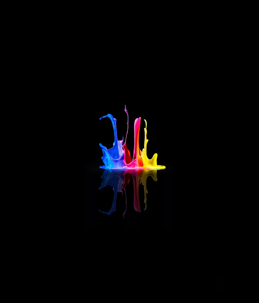 Color splash, reflections, dark HD phone wallpaper