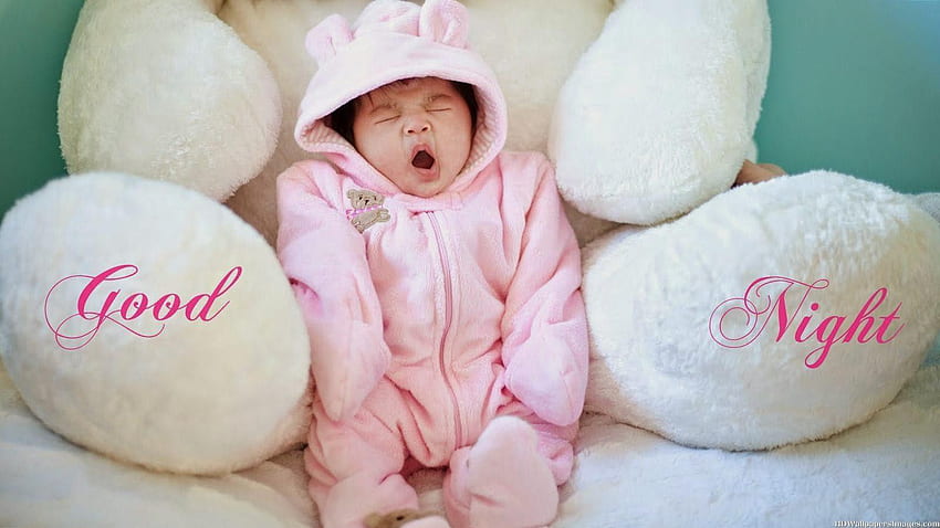 Cute yawing baby goodnight wallpa - Good night for your mobile cell ...