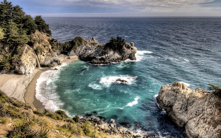 Mar e Rochedos, seascape, nature, rocks, ocean HD wallpaper