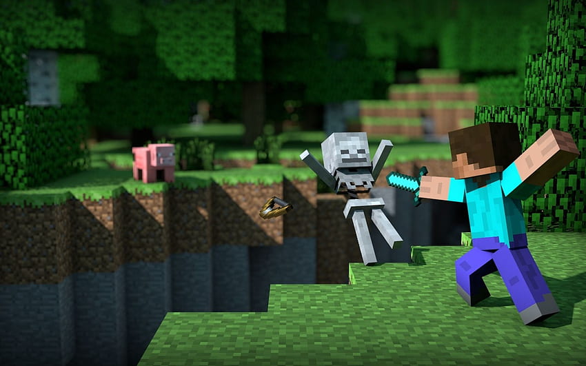 Minecraft Steve Kill Skeleton, Minecraft Fox Tapeta HD