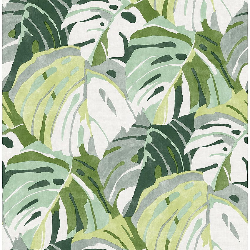 A-Street Prints Alfresco Green Palm Leaf Paper Non-Pasted Wallpaper Roll  (Covers 56.4 Sq. Ft.) 2744-24136 - The Home Depot