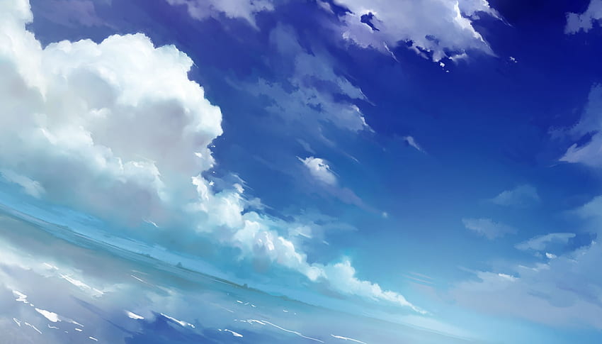 Anime-Himmel, bewölkter Anime HD-Hintergrundbild