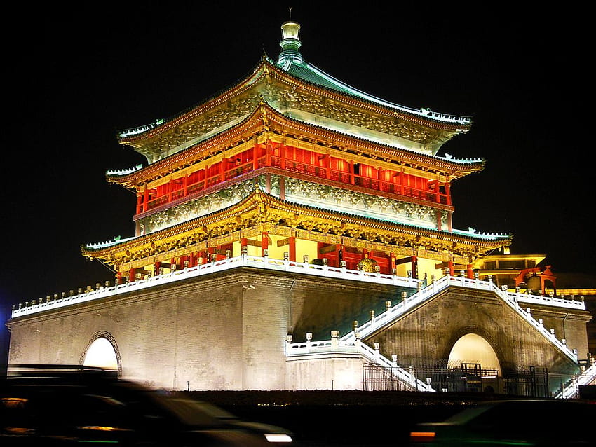 Bell Tower, Xi'an, China. The Bell Tower of Xi'an, built in, Japanese Bell HD wallpaper