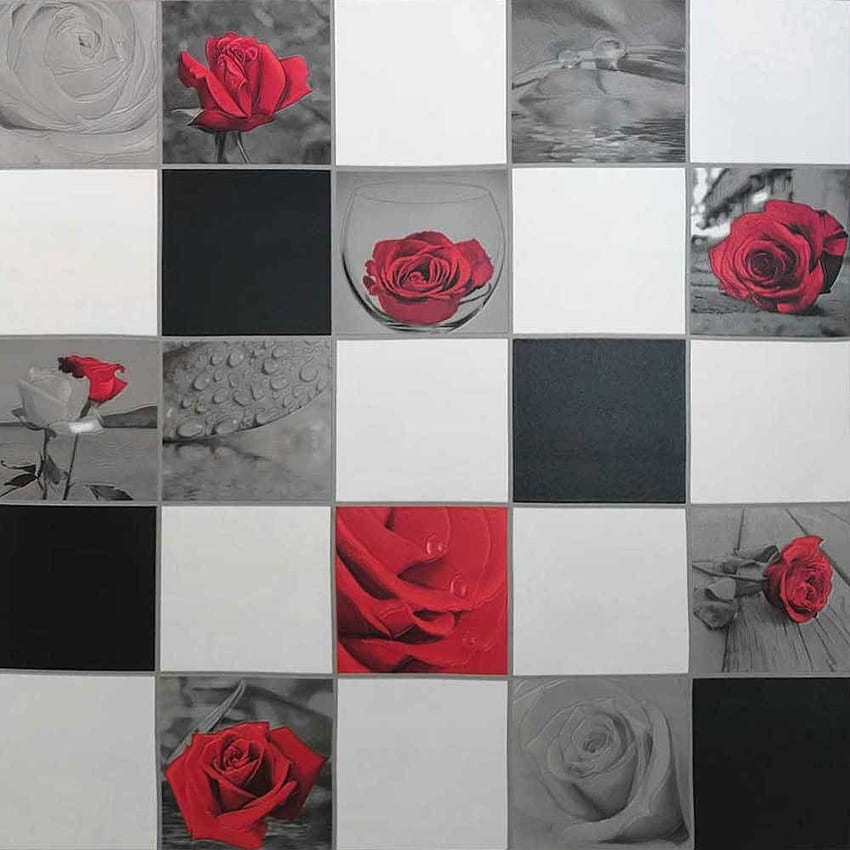 10 White Red Black Tile Rose . Rose , , Brown And Cream , Red and White Checkered HD phone wallpaper