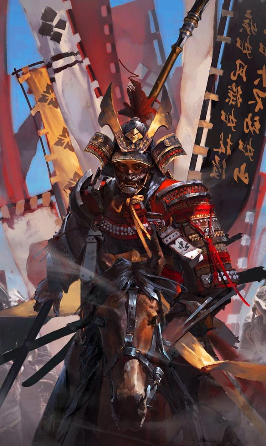 mejor Japón feudal. Guerrero samurai, Japonés, Red Devil Samurai Katanas fondo de pantalla del teléfono