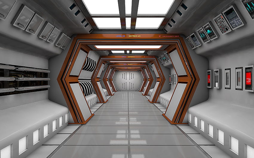 aula luar angkasa, aula luar angkasa5, koridor, 3d, bioskop 4d, luar angkasa Wallpaper HD