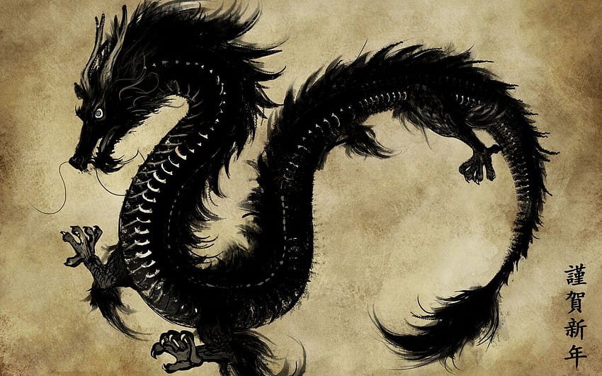 the Ink Dragon , Ink Dragon iPhone , Ink, Japanese Dragon HD wallpaper