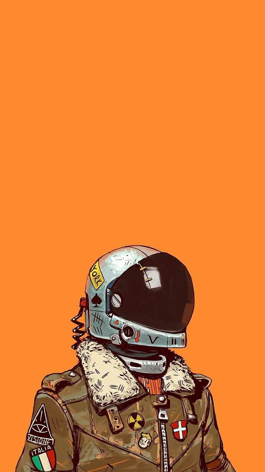 laranja e. Arte do astronauta, Astronauta, Arte, Orange Cartoon Papel de parede de celular HD