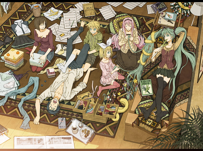 Vocaloid Library, hatsune miku, meiko, megurine luka, kagamine rin, kaito, kagamine len HD wallpaper