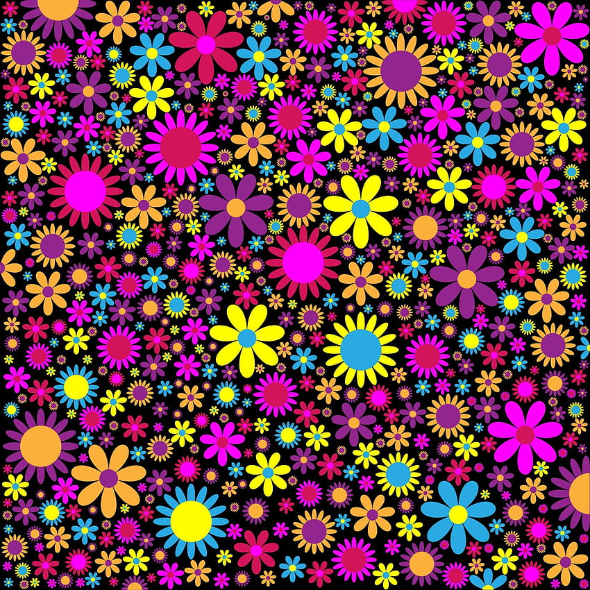 flores, patrón, púrpura, violeta, diseño, arte psicodélico fondo de pantalla del teléfono