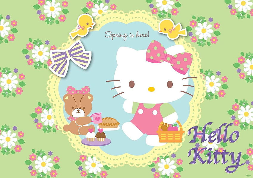 Hello Kitty Wall Paper Mural. Buy at EuroPosters, Hello Kitty Spring HD wallpaper
