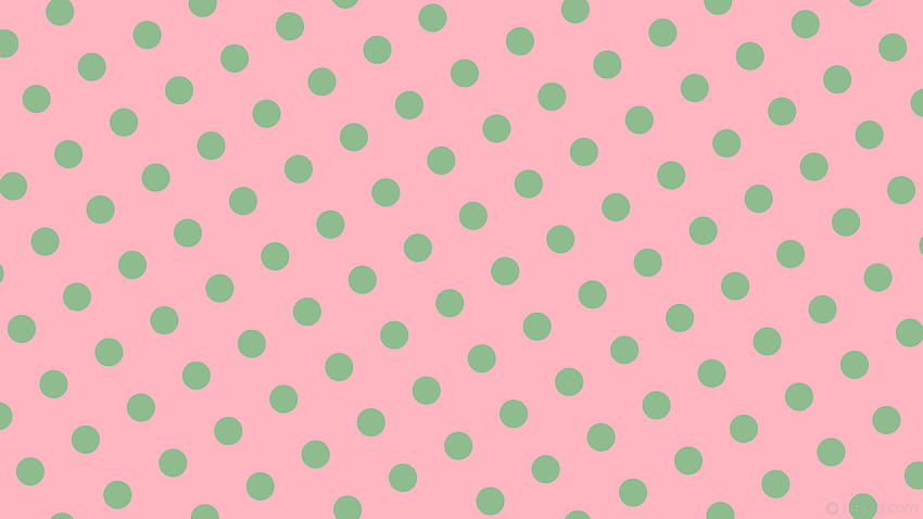pink polka dots green spots light pink dark sea green HD wallpaper