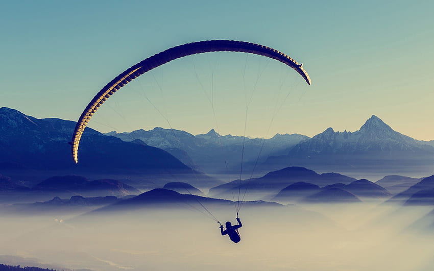 กีฬา, ท้องฟ้า, เที่ยวบิน, ร่มร่อน, Paraglider วอลล์เปเปอร์ HD
