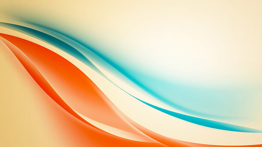 ретро тема, абстрактно, цветно, вълнони линии, 3D абстракт, оранжево. Мока, ретро портокал HD тапет