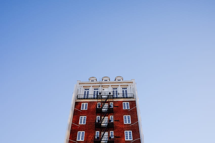 Sky, Building, Minimalism, Stairs, Ladder HD wallpaper