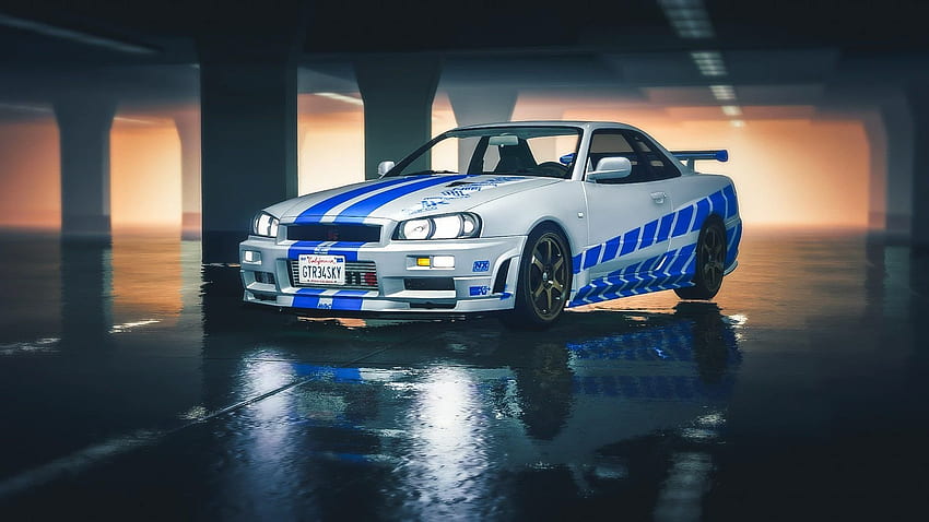 Fast 2 Furious - Nissan Skyline R34 カラーリング、Paul Walker Fast and Furious 高画質の壁紙