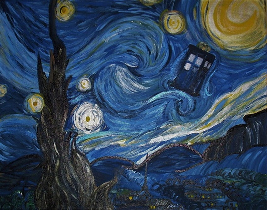 Doctor Who Van Gogh Exploding Tardis A starry night in the [] for your , Mobile & Tablet. 폭발 타디스를 탐험하세요. 타디스 박사 HD 월페이퍼