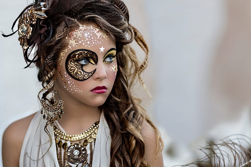 Karneval in Brasilien, Juwel, Mond, Gesicht, Luna, Mädchen, Frau, Vicente Concha HD-Hintergrundbild