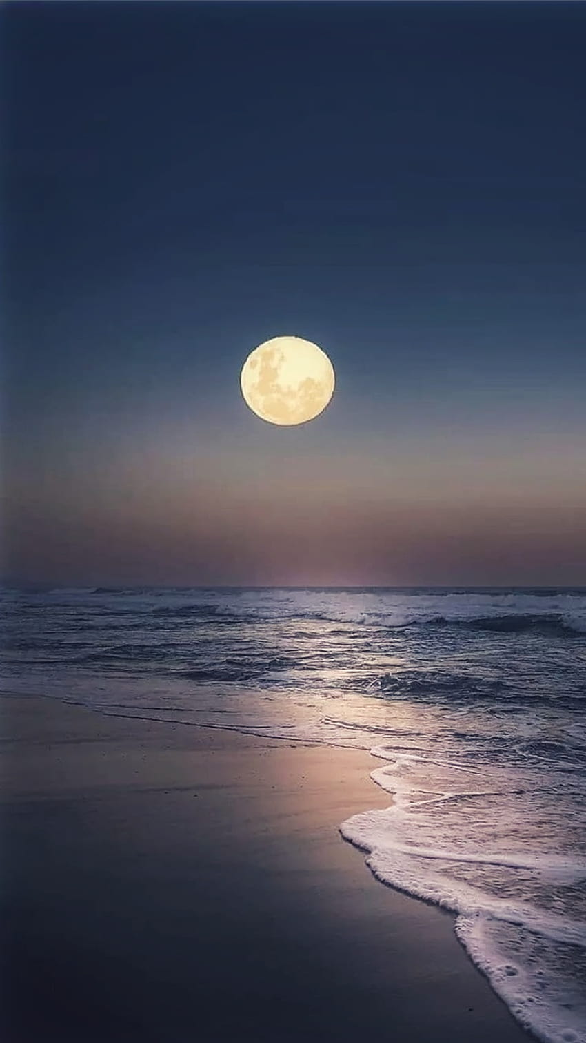 noche de luna, nube, cielo, mar fondo de pantalla del teléfono