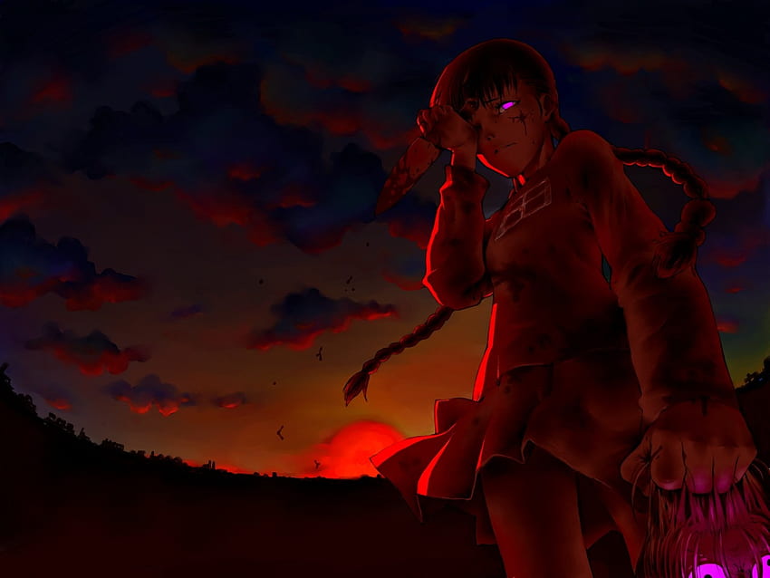 Absolute Death, anime, red, weapon, knife, head, girl, blood, death HD  wallpaper | Pxfuel