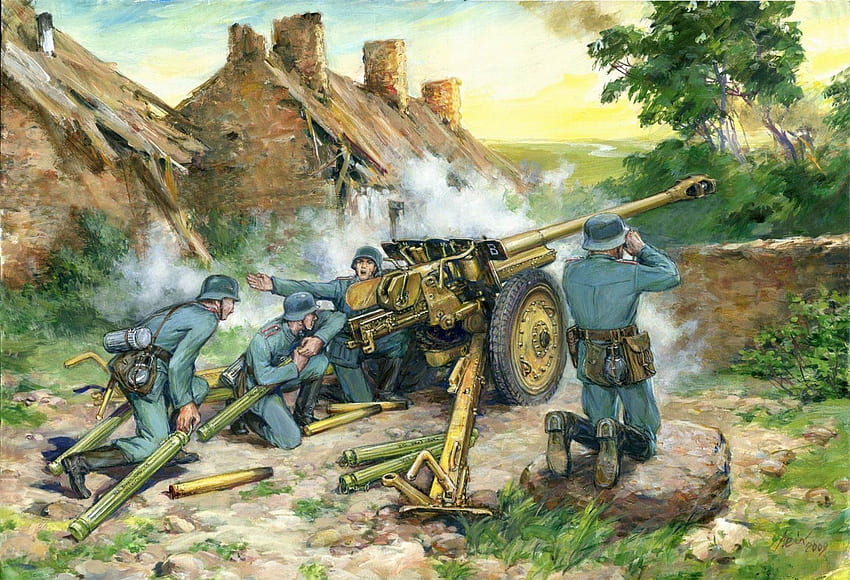 Kunstjahr Wehrmacht Kriegskampf. WW2-Kunst. 2. Weltkrieg, 2. Weltkrieg HD-Hintergrundbild