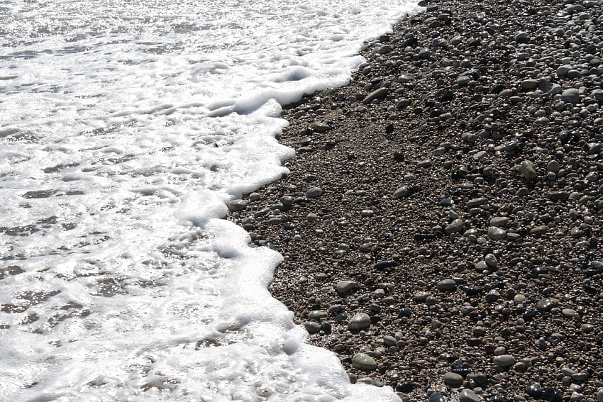ธรรมชาติ หิน ก้อนกรวด ทะเล คลื่น โฟม เสียงกระซิบ วอลล์เปเปอร์ HD