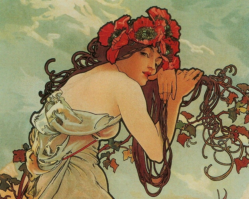 Алфонс Муха. Art nouveau mucha, Art nouveau poster, Mucha art, Cool Alphonse Mucha HD тапет