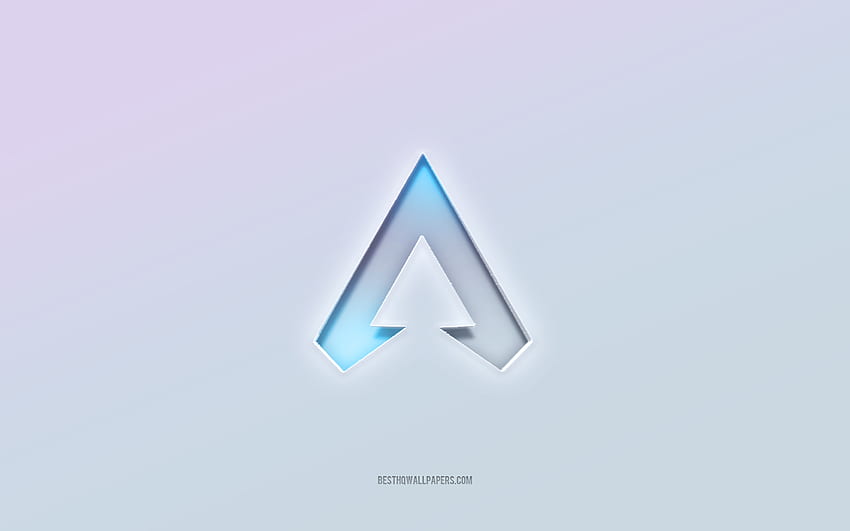 Apex Legends-Logo, ausgeschnittener 3D-Text, weißer Hintergrund, Apex Legends 3D-Logo, Apex Legends-Emblem, Apex Legends, geprägtes Logo, Apex Legends 3D-Emblem HD-Hintergrundbild
