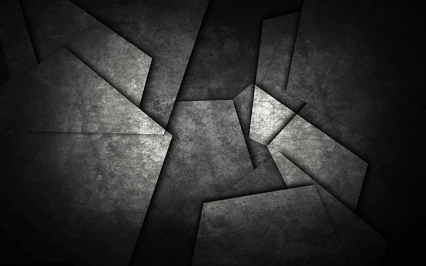 Minimalisme Abstrak Pola Monokrom Bentuk Geometri Logam Gelap Seni Digital Segitiga Seni Bertekstur - Resolusi: Wallpaper HD