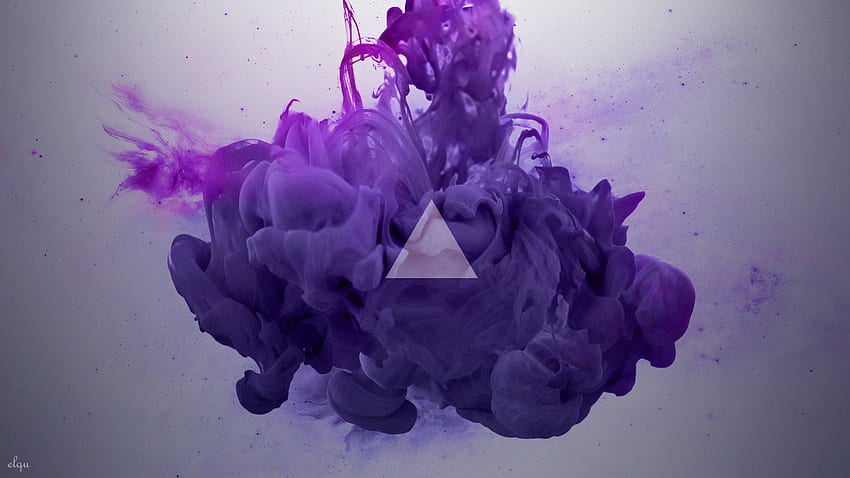 Triangles Ink Smoke Abstract Digital Art Purple HD wallpaper