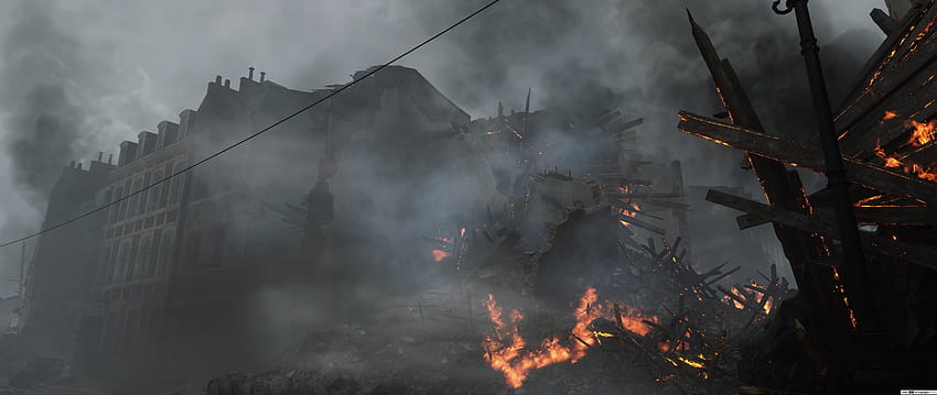 Battlefield 1 game - City in fire, Medieval Battlefield HD wallpaper