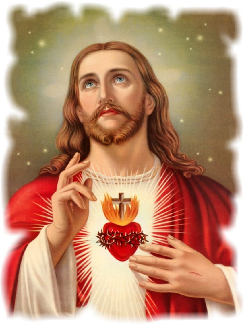Buy Sacred Heart of Jesus Mercy Light Portrait Wallpaper for your home  decor  Best Quality at Best Price
